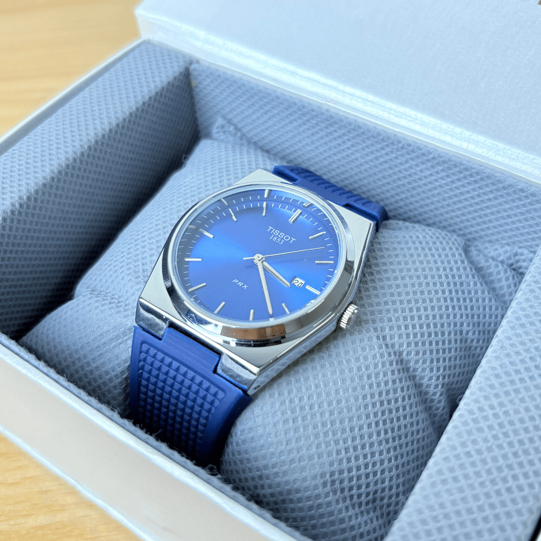 Tissot PRX - Royal Blue Dial - Blue Rubber Strap