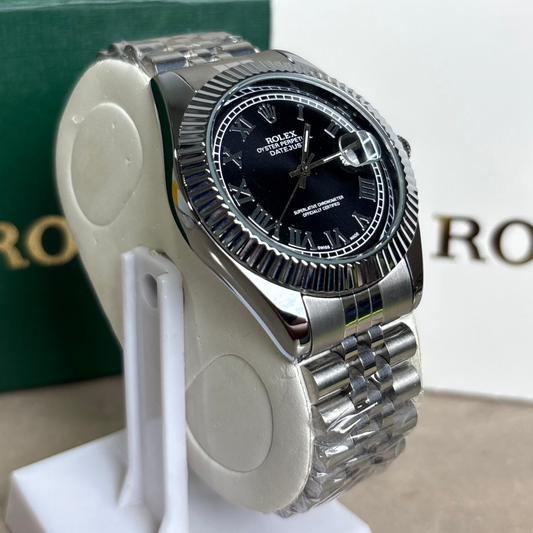 Rlx - Datejust - Roman Dial - Fluted Bezel - Black