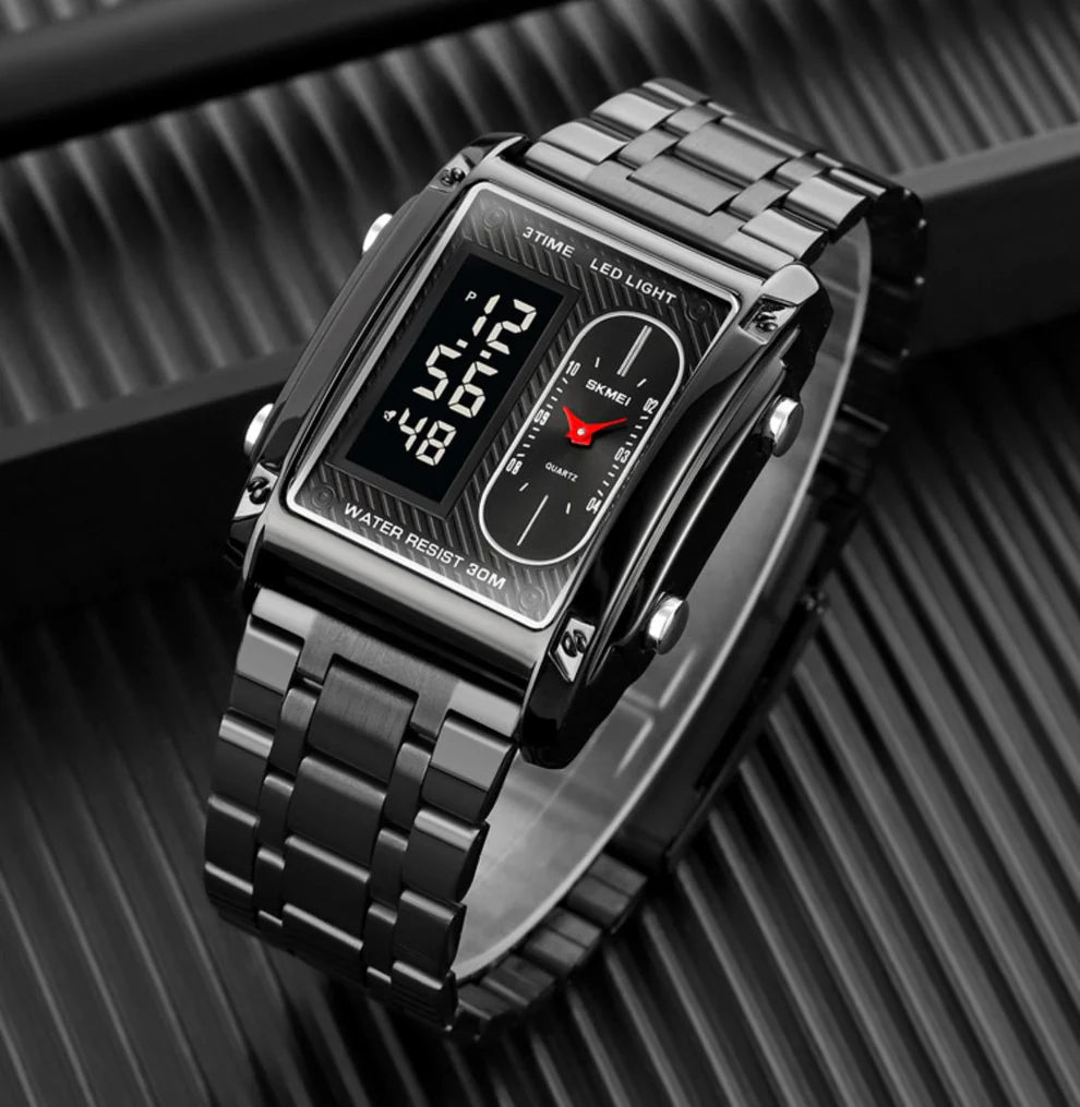 Original SKMEI - 3 Time - Water Resistant (30M) - Black