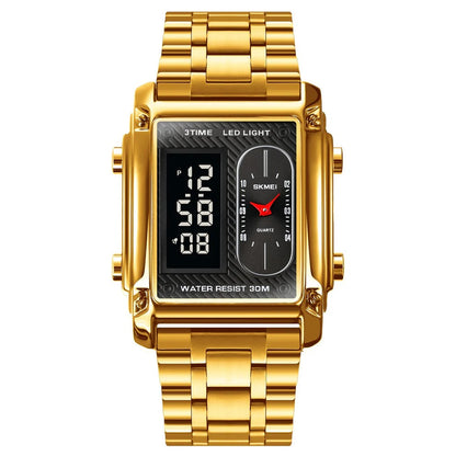 Original SKMEI - 3 Time - Water Resistant (30M) - Golden