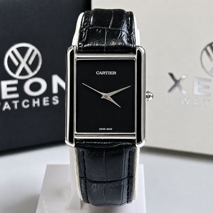 Cartier Tank - Plain Black Dial