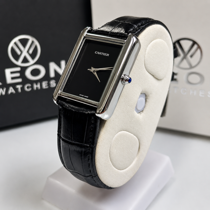 Cartier Tank - Plain Black Dial