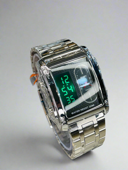 Original SKMEI - 3 Time - Water Resistant (30M) - Silver