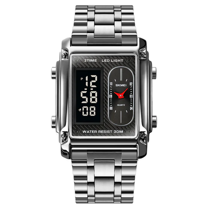 Original SKMEI - 3 Time - Water Resistant (30M) - Silver