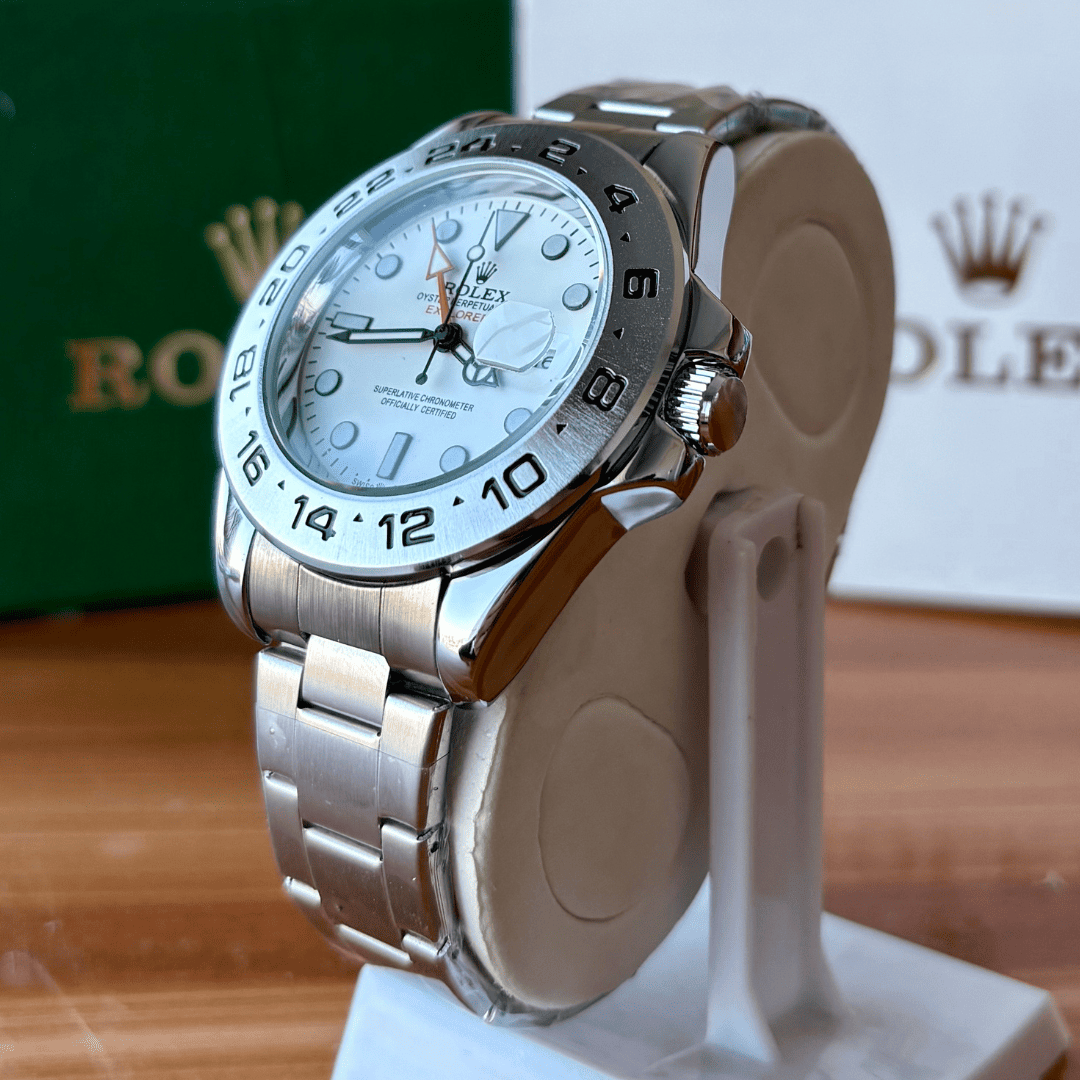 XEON Rlx Explorer II | Oyster Chain | Stainless Steel | White Dial