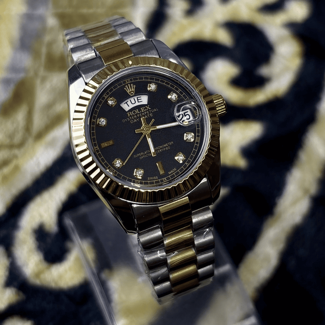 Rlx - Day-Date - Two Tone - Black Dial