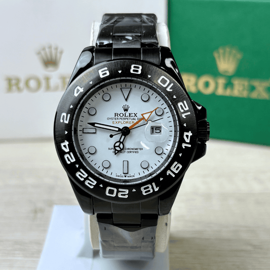 Rlx Explorer II | Oyster Chain | Full Black | White Dial
