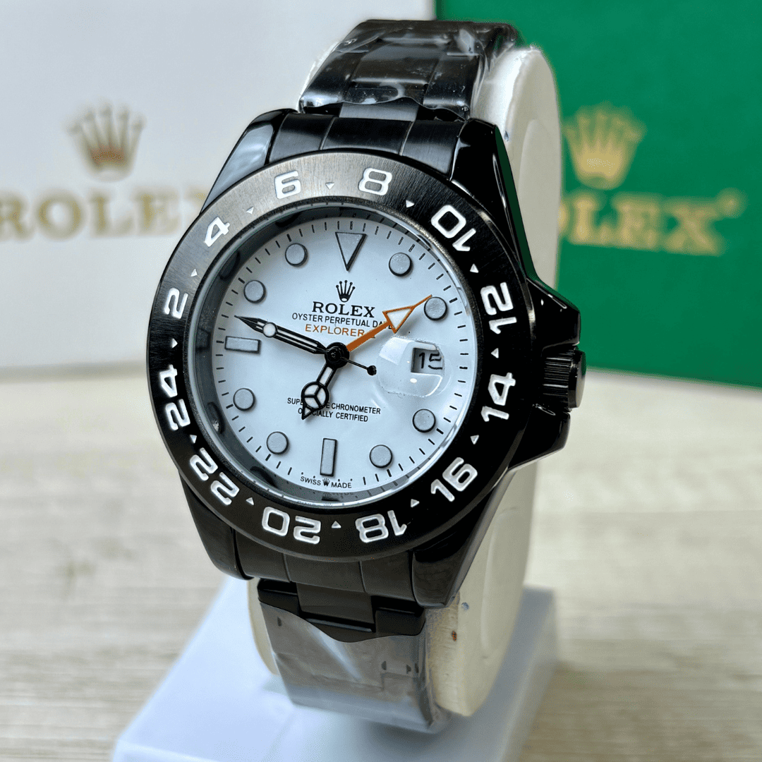 Rlx Explorer II | Oyster Chain | Full Black | White Dial