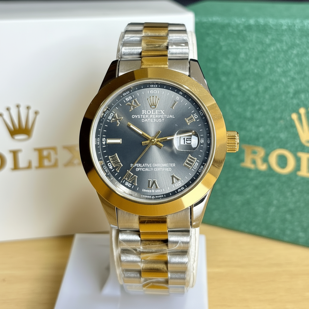 Rlx Datejust - Roman Dial - Two Tone Black Dial