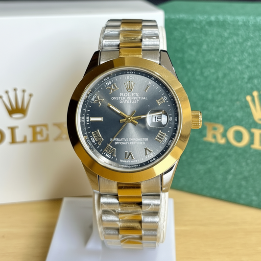 Rlx Datejust - Roman Dial - Two Tone Black Dial