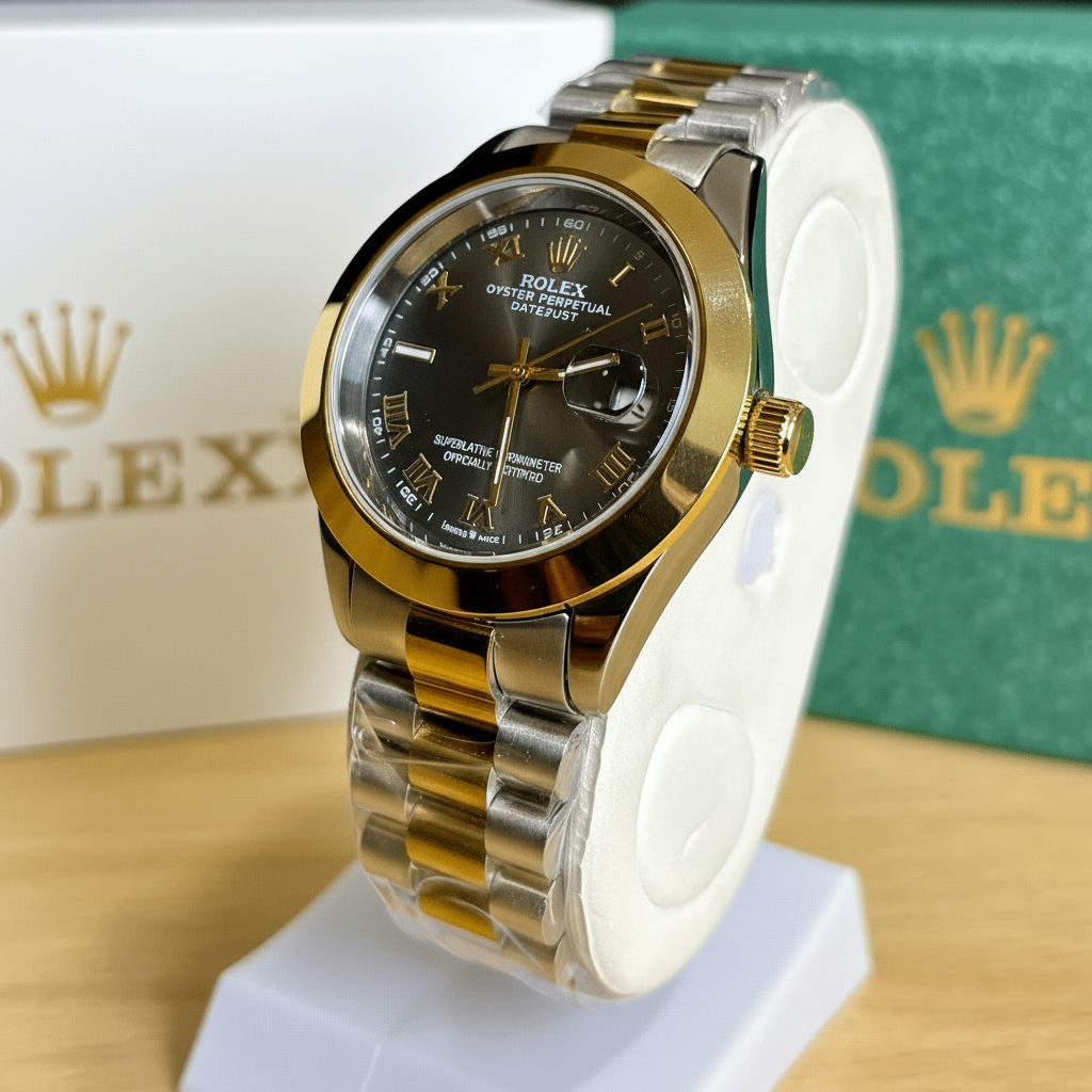 Rlx Datejust - Roman Dial - Two Tone Black Dial