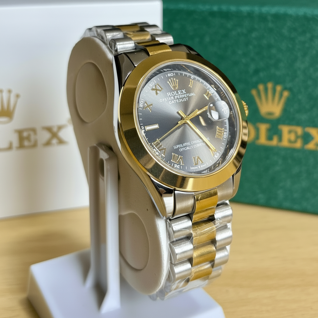 Rlx Datejust - Roman Dial - Two Tone Black Dial