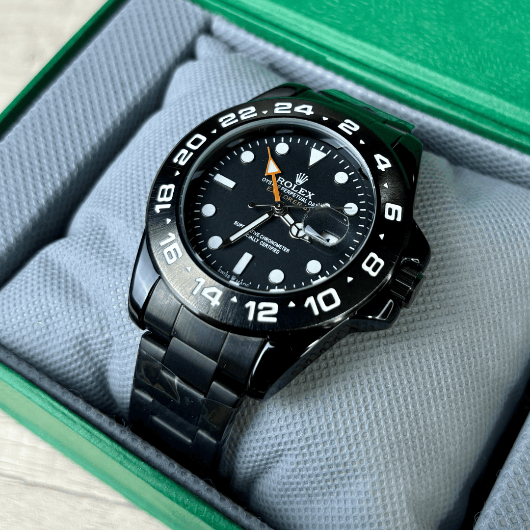 Rlx Explorer II | Oyster Chain | Full Black | Black Dial