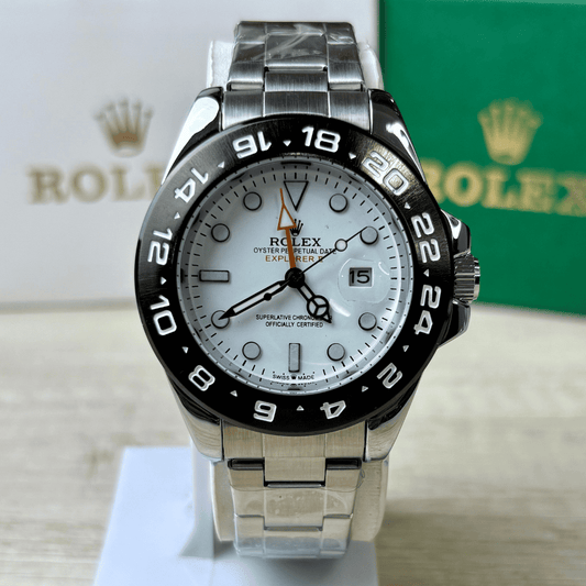 Rlx Explorer II | Oyster Chain | Black Bezel | White Dial