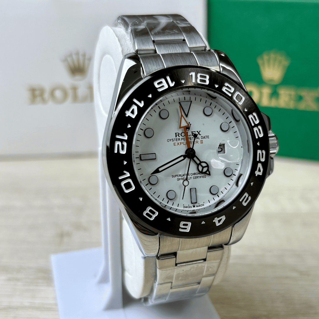 Rlx Explorer II | Oyster Chain | Black Bezel | White Dial