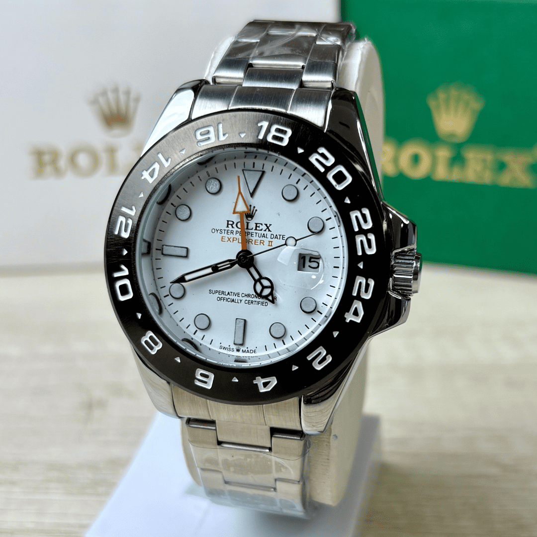 Rlx Explorer II | Oyster Chain | Black Bezel | White Dial