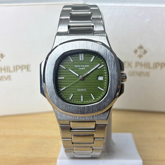 PP Nautilus - Stainless Steel - Olive Green Dial