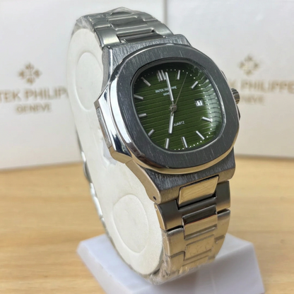PP Nautilus - Stainless Steel - Olive Green Dial