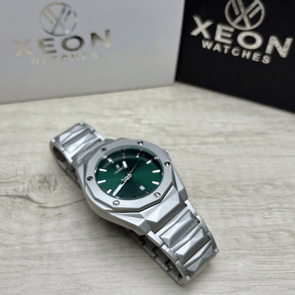Hublot Premium Watch - Luxury Diamond Cut Chain - Green Dial