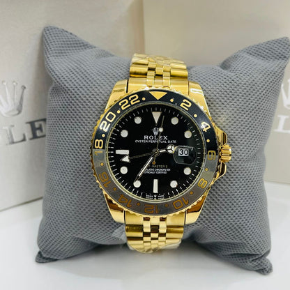 Rlx GMT Master - 40mm - Stainless Steel - Yellow Gold Black Dial