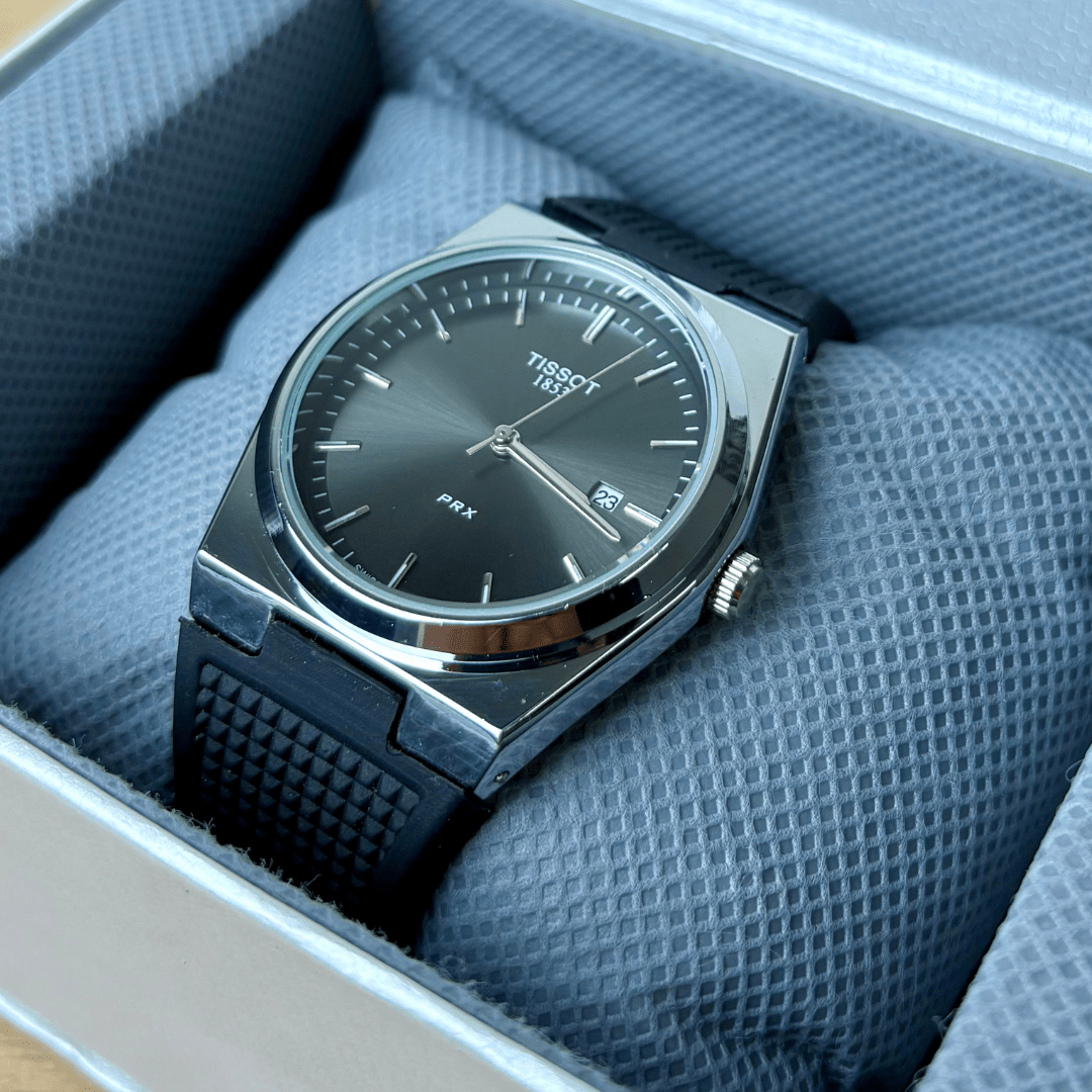 Tissot PRX - Black Dial - Black Rubber Strap
