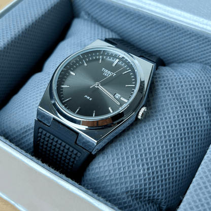 Tissot PRX - Black Dial - Black Rubber Strap