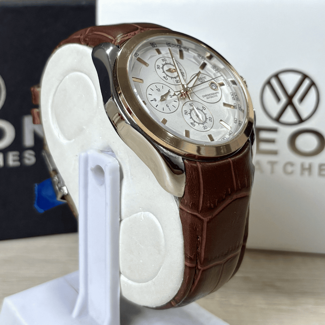 Tissot - 1853 - Chronograph Watch - Two Tone -Brown Straps