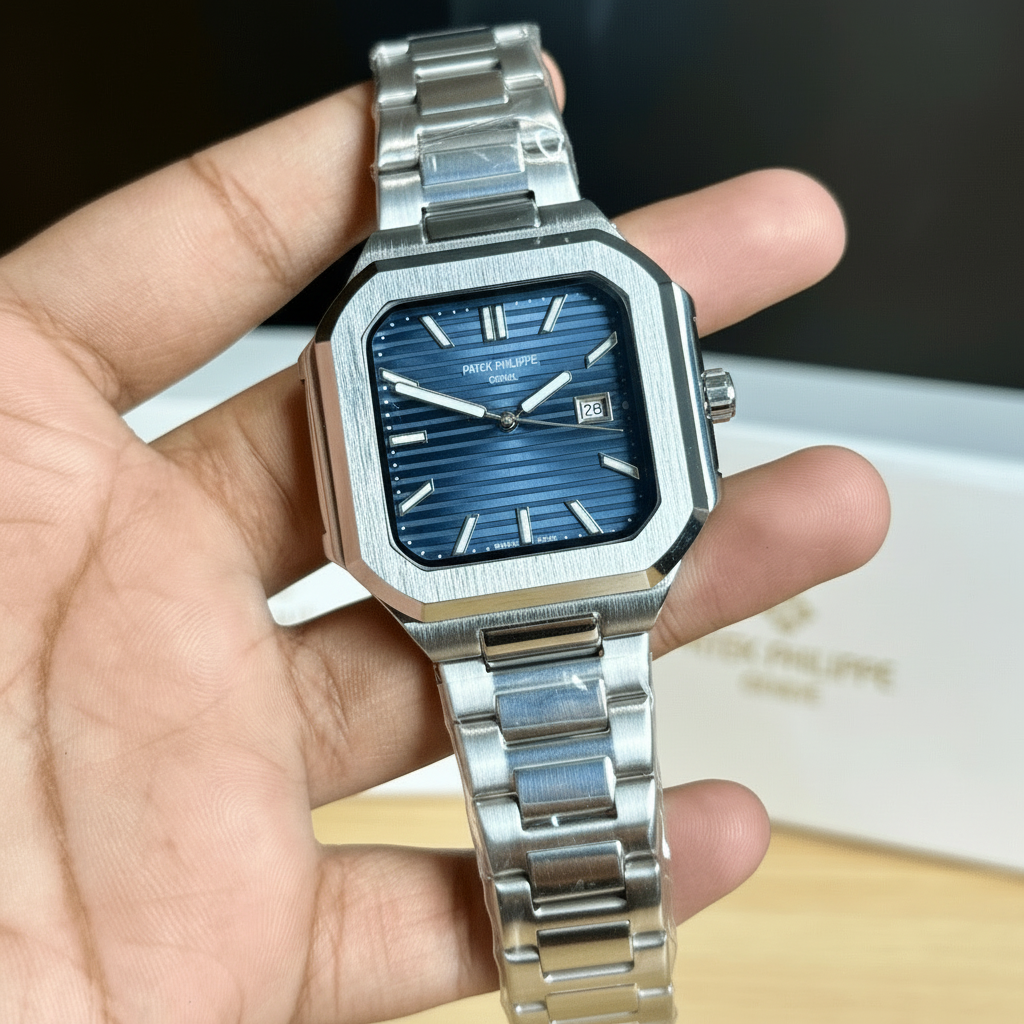 PP Cubitus - Stainless Steel - Navy Blue Dial