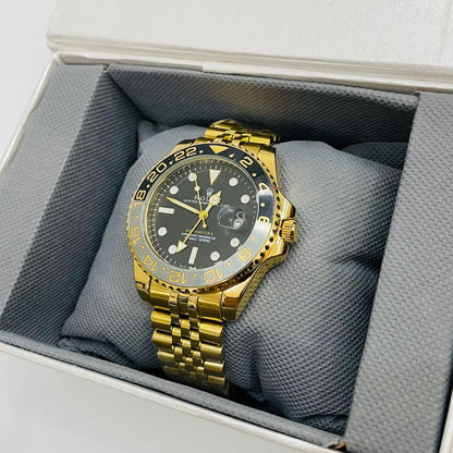Rlx GMT Master - 40mm - Stainless Steel - Yellow Gold Black Dial