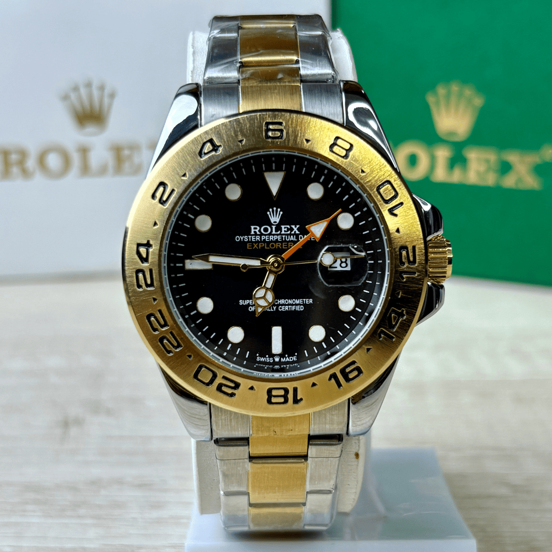 Rlx Explorer II | Oyster Chain | Two Tone | Black Dial
