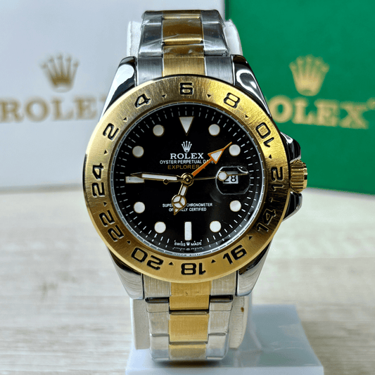 Rlx Explorer II | Oyster Chain | Two Tone | Black Dial