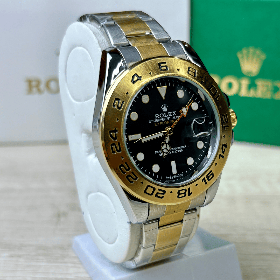 Rlx Explorer II | Oyster Chain | Two Tone | Black Dial