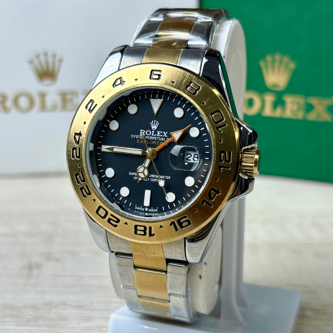Rlx Explorer II | Oyster Chain | Two Tone | Black Dial