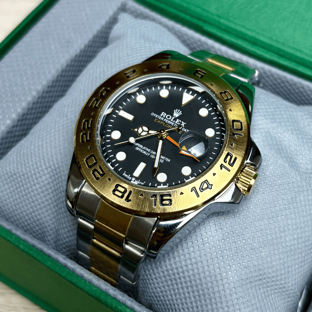 Rlx Explorer II | Oyster Chain | Two Tone | Black Dial