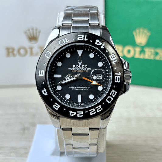 Rlx Explorer II | Oyster Chain | Black Bezel | Black Dial