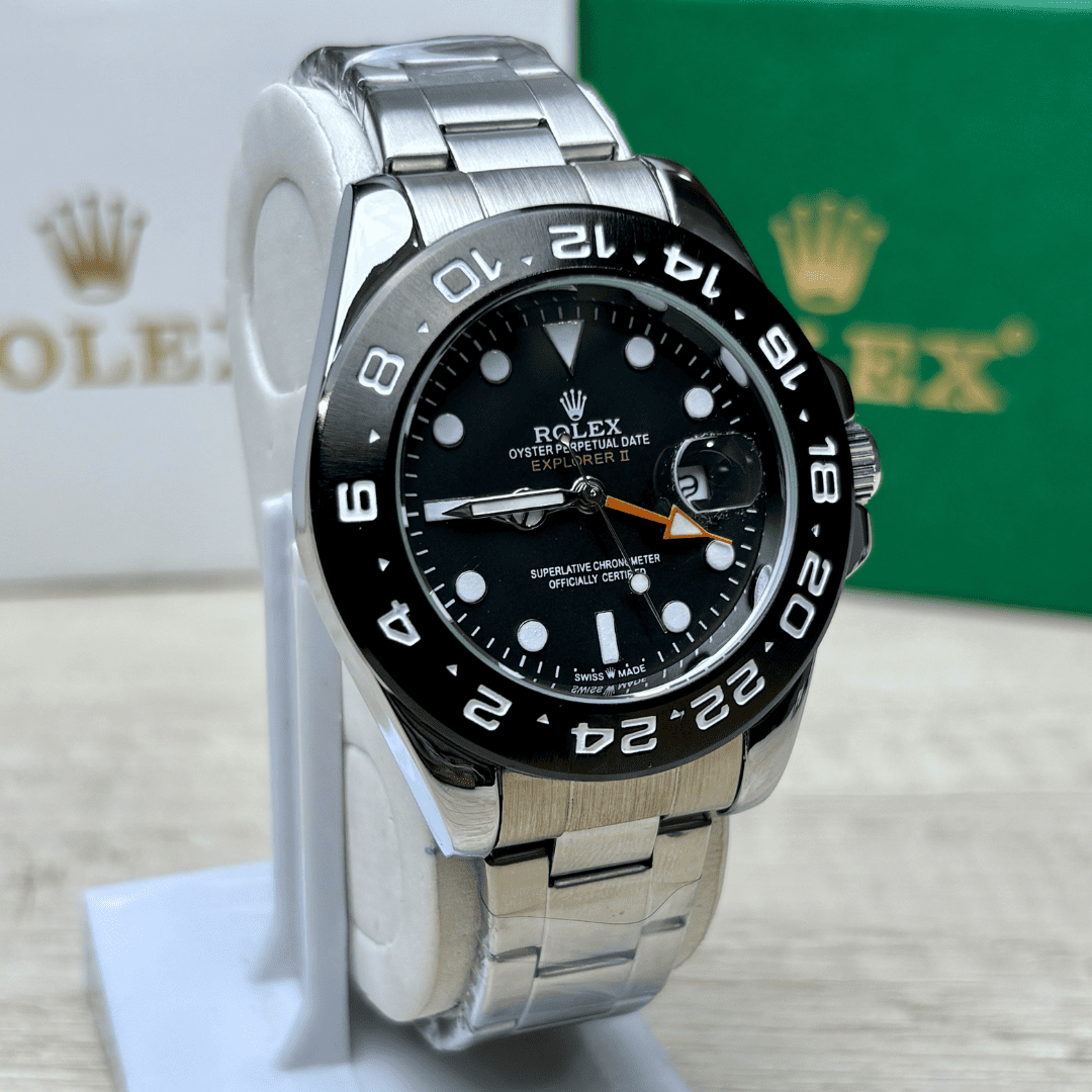 Rlx Explorer II | Oyster Chain | Black Bezel | Black Dial
