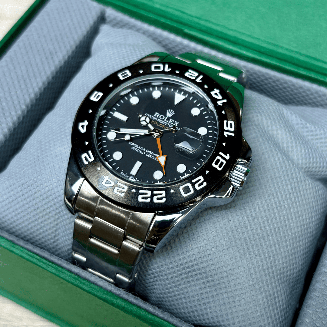 Rlx Explorer II | Oyster Chain | Black Bezel | Black Dial