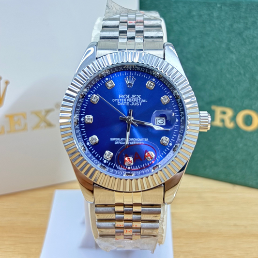 Rlx DateJust - 40mm - Fluted Bezel - Blue