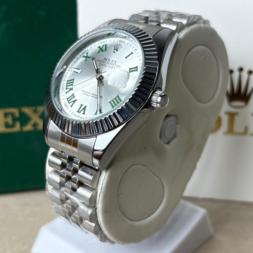 Rlx - Datejust - Roman Dial - Fluted Bezel - Silver