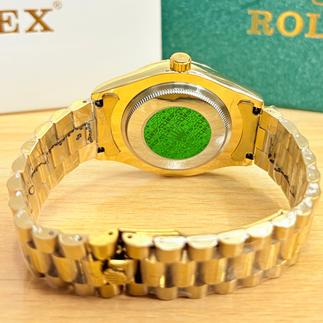 Rlx - Stainless Steel - Gold Edition - Black Dial