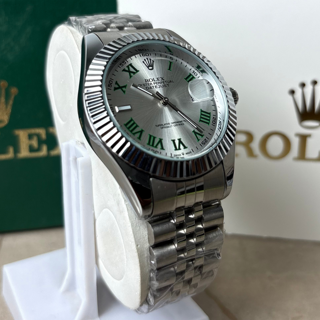 Rlx - Datejust - Roman Dial - Fluted Bezel - Silver