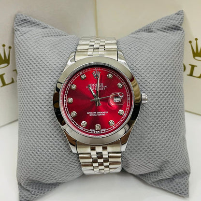 Rlx DateJust - 40mm - Stainless Steel - Wine Red Dial