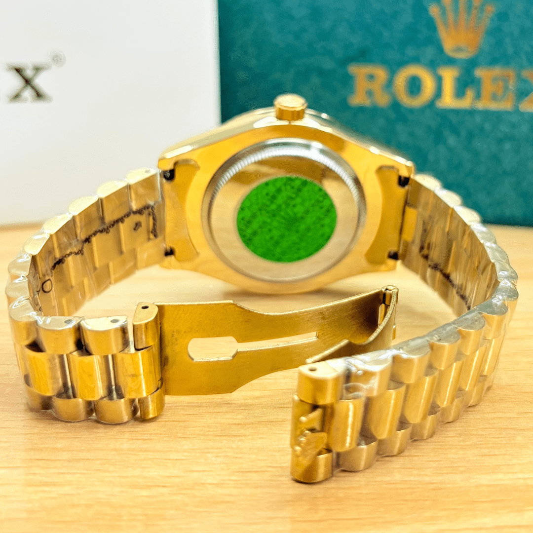 Rlx - Stainless Steel - Gold Edition - Black Dial