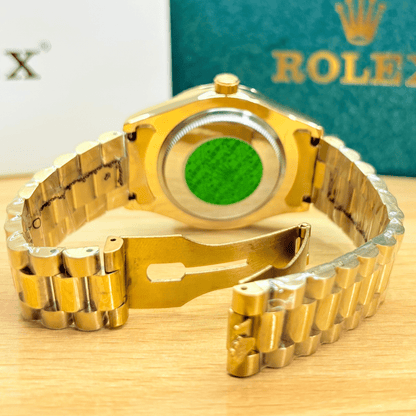 Rlx - Stainless Steel - Gold Edition - Black Dial