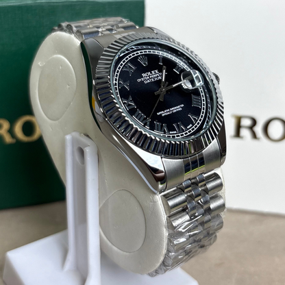 Rlx - Datejust - Roman Dial - Fluted Bezel - Black