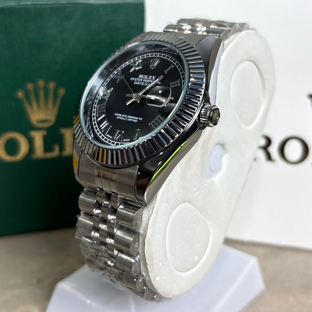 Rlx - Datejust - Roman Dial - Fluted Bezel - Black