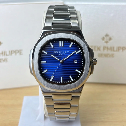 PP Nautilus - Slim Dial - Stainless Steel - Navy Blue