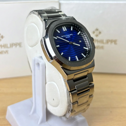 PP Nautilus - Slim Dial - Stainless Steel - Navy Blue