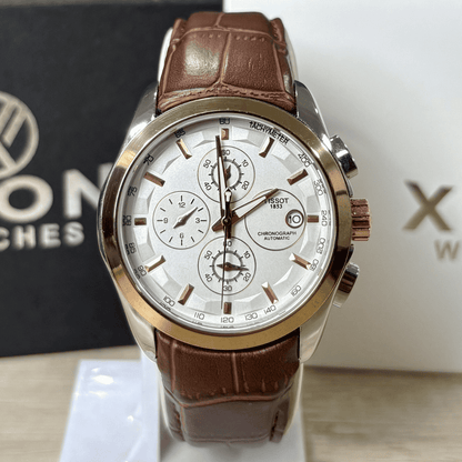 Tissot - 1853 - Chronograph Watch - Two Tone -Brown Straps