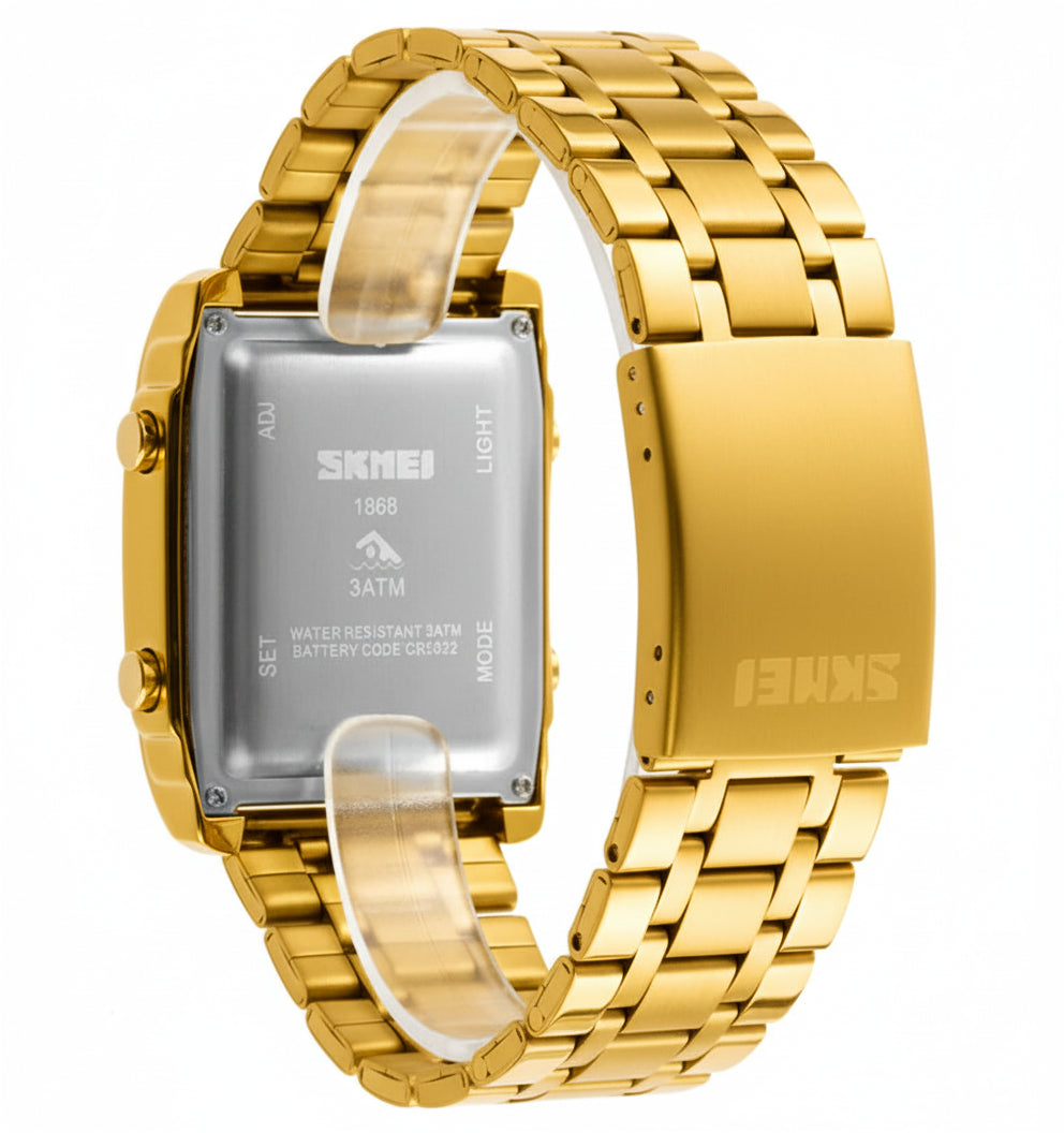 Original SKMEI - 3 Time - Water Resistant (30M) - Golden
